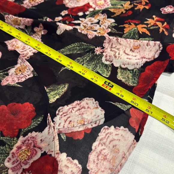 (B4) Umgee women's open-front floral-print cape dress, bikini cover-up, size L - Picture 10 of 14